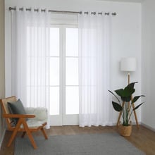 Sorrento White Sheer Eyelet Single Panel Curtain